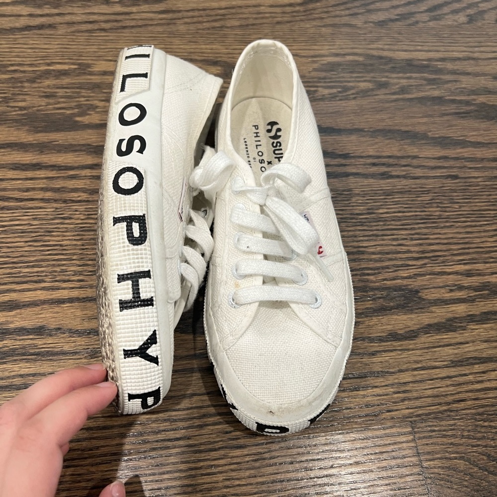 Philosophy X Superga white sneakers